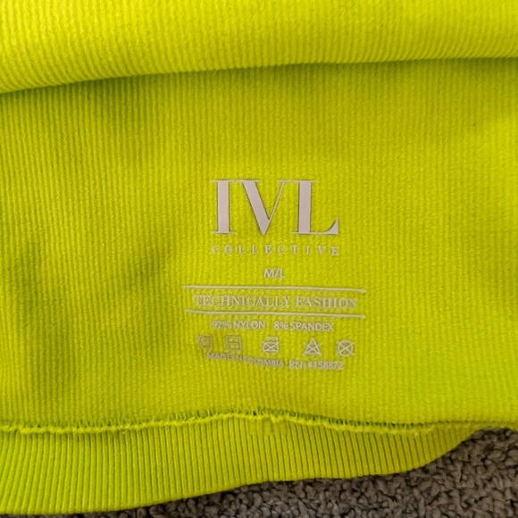 IVL Collective Lime ribbed Crop tee medium - Picture 3 of 4